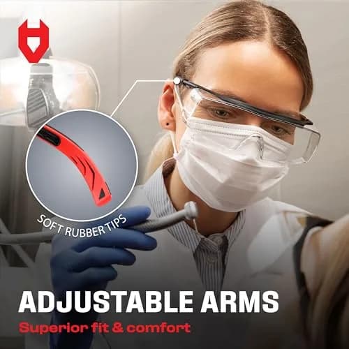 NoCry Safety Glasses Over Eyeglasses for Men & Women | ANSI Z87 UV400 Wraparound Over Glasses thumbnail 6