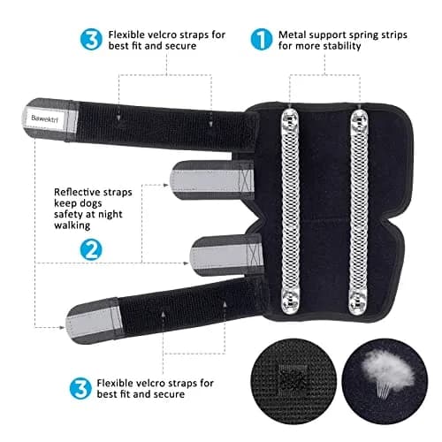 Bawektrl Dog Hock Brace for Back Legs with Metal Strips & Reflective Straps, Small (1 Pair) thumbnail 5
