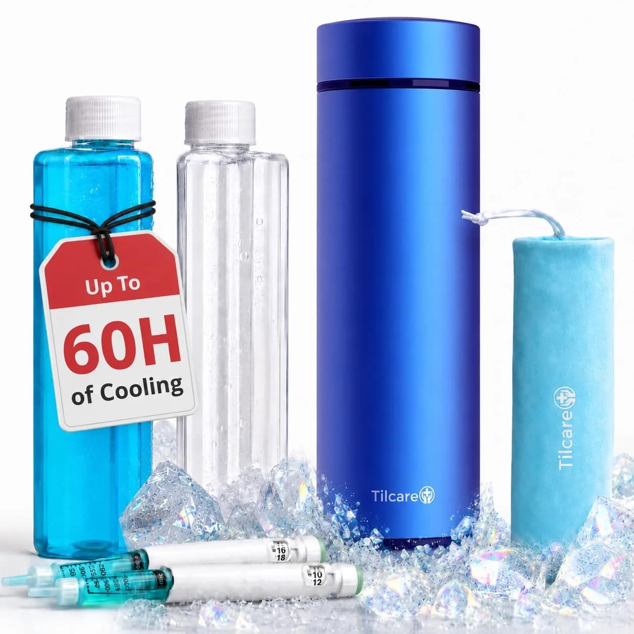 Tilcare Portable Insulin Cooler Travel Case: 60H Cooling | TSA Compliant, Double-Walled Stainless Steel - main product image