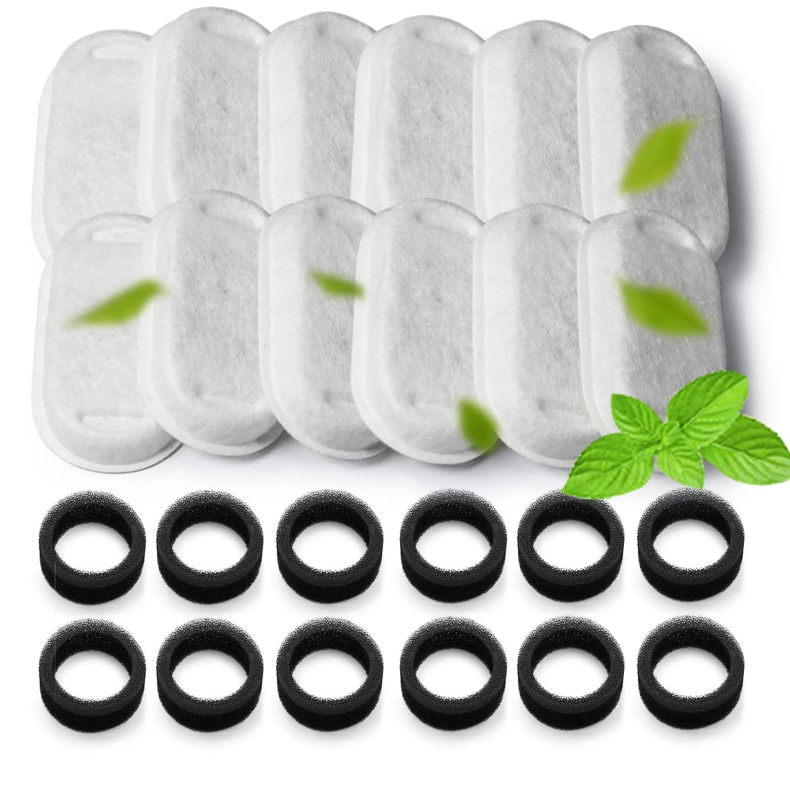 KANCHOU Cat Water Fountain Filter 24Pcs | Compatible with 101oz/3L Stainless Steel Fountains