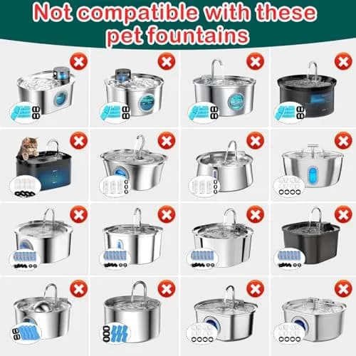 KANCHOU Cat Water Fountain Filter 24Pcs | Compatible with 101oz/3L Stainless Steel Fountains thumbnail 3