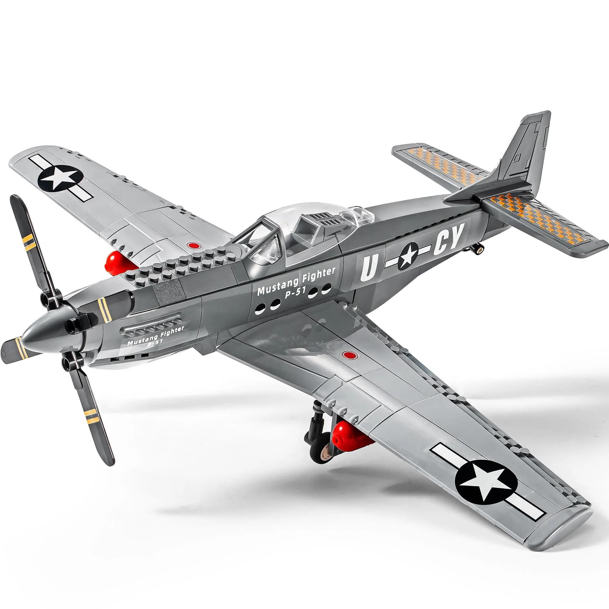 SEMKY Military Fighter Jet P-51 Fighter Mustang Air Force Building Block Set 258 Pieces | Educational Engineering Toy for Kids & Adults - main product image