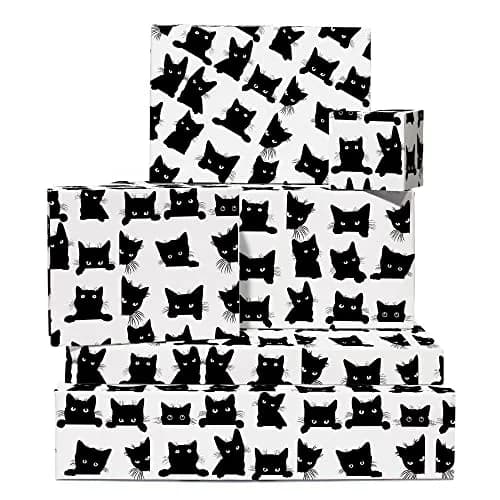 CENTRAL 23 Black Cat Wrapping Paper 6 Sheets (156 g) | Eco-Friendly Gift Wrap for Fur Parents thumbnail 1