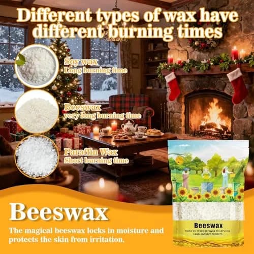 CARGEN White Beeswax Pellets 430g | Triple Filtered Candle Wax for DIY & Skin Care thumbnail 6