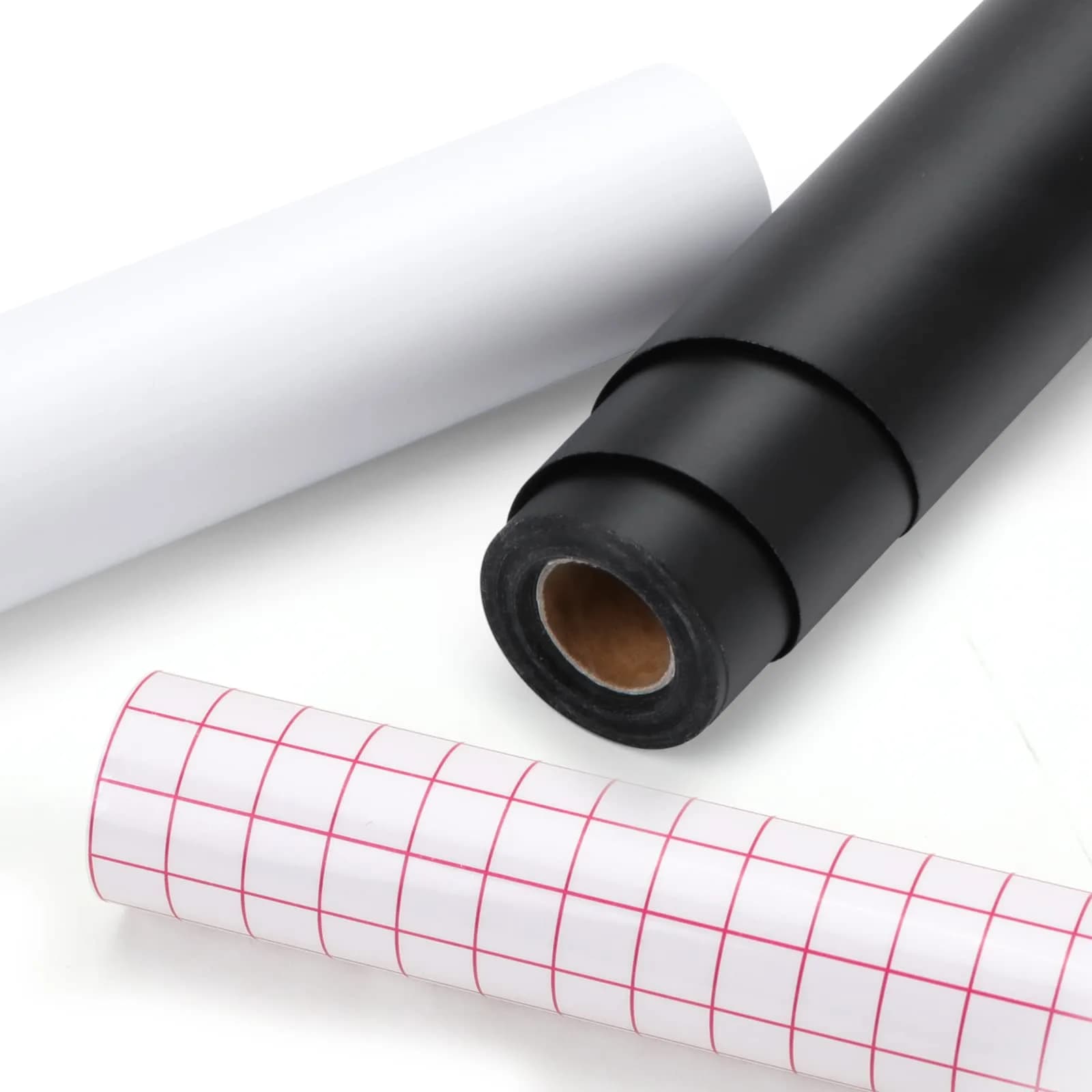 HTVRONT Matte Black & White Vinyl Roll 12" x 14FT (366cm) | Permanent Adhesive for Crafts & Decals