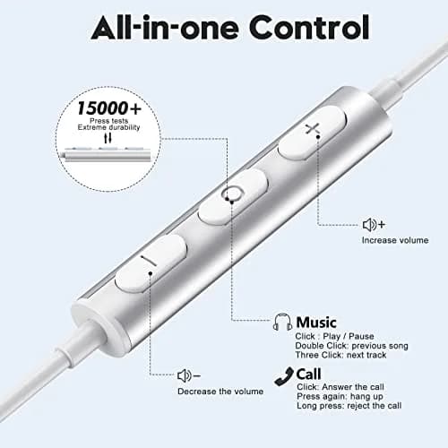 BENEWY Wired USB C Earbuds with Mic and Volume Control | 1.2m Cable, 14.2mm Dynamic Drivers thumbnail 4