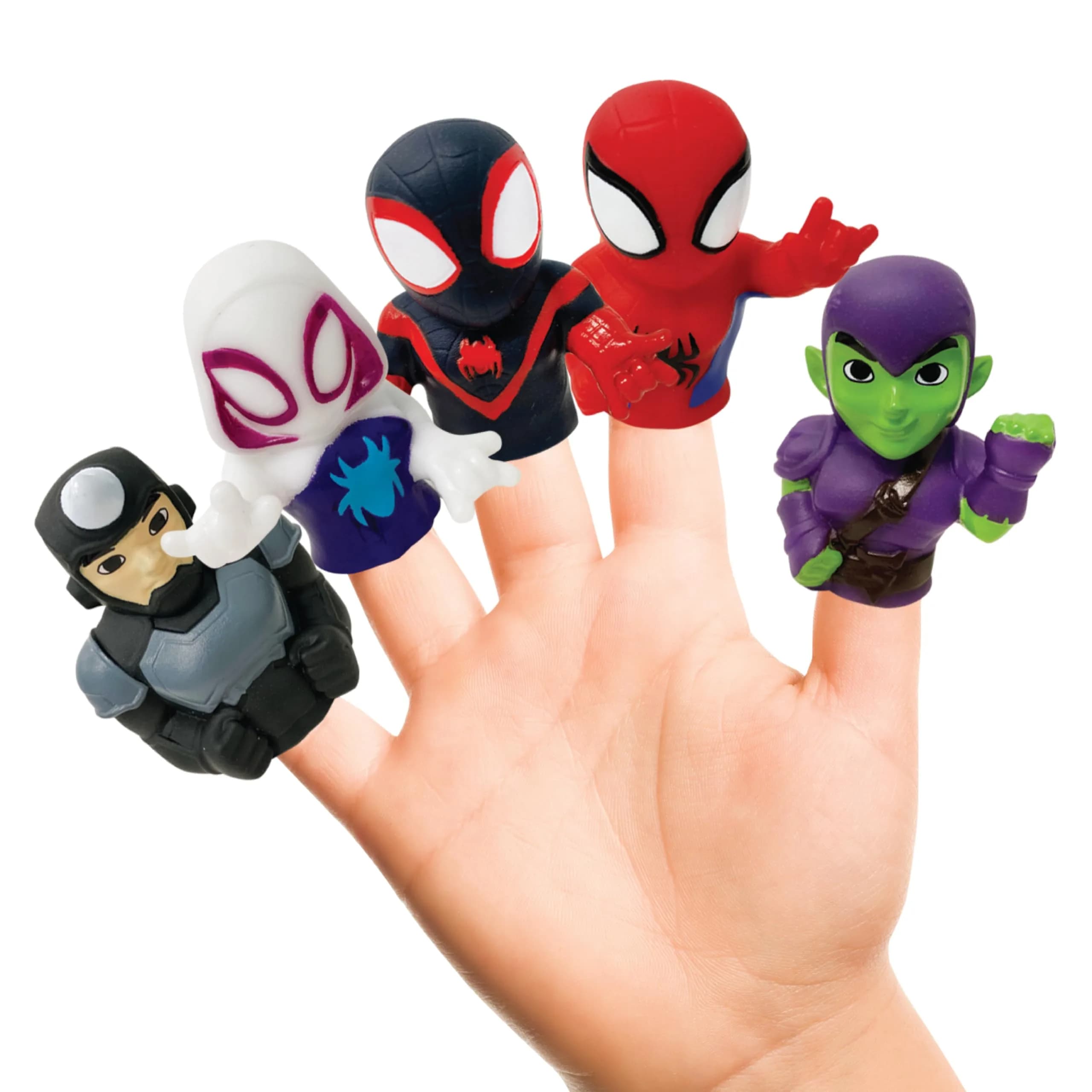 Ginsey Spidey and His Amazing Friends Finger Puppet Set | Waterproof Bath Toys for Kids, 5 Pieces, PVC, Unisex - main product image