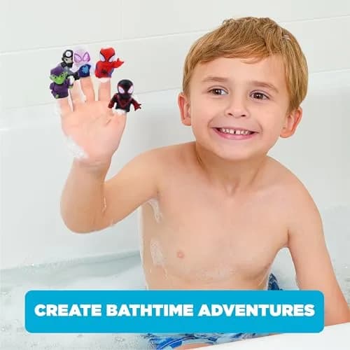 Ginsey Spidey and His Amazing Friends Finger Puppet Set | Waterproof Bath Toys for Kids, 5 Pieces, PVC, Unisex thumbnail 2