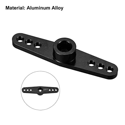 MECCANIXITY 25T Servo Arm Horn Black 3.1mm | Aluminum Alloy for RC Car Large Torque Digital Coreless Servo Parts thumbnail 4