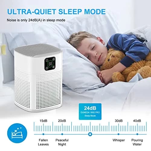 Honeyuan H13 HEPA Air Purifier for Bedroom & Large Rooms | 1095 sqft Coverage, 24dB Sleep Mode, 3-Stage Filtration thumbnail 5