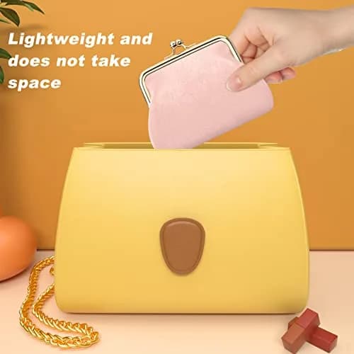 Nipichsha Coin Purse Pink | PU Leather Wallet with Kiss Lock (5.3 x 4.5 inch) thumbnail 7