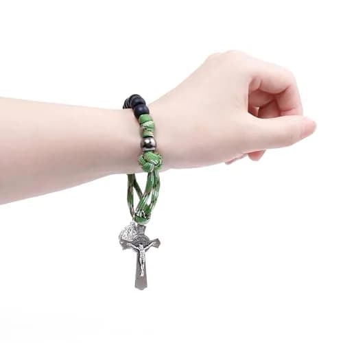 Nazareth Store One Decade Paracord Rosary 28.5cm (11.22") with St. Benedict Medal & Cross | Pocket Travel Rosary thumbnail 6