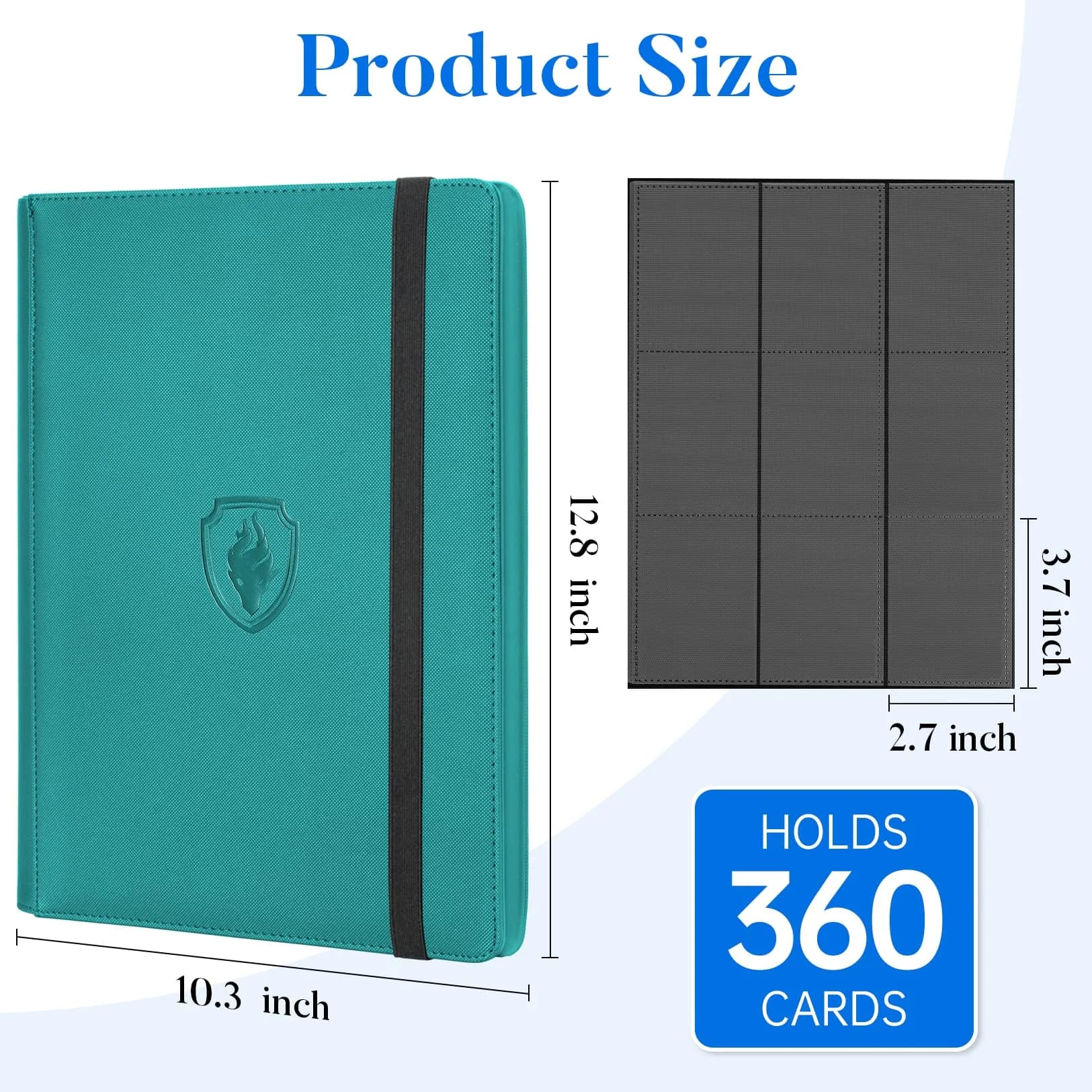 Fabmaker 9 Pocket Card Binder for 360 Cards, Turquoise | Archival Safe Display Album thumbnail 5