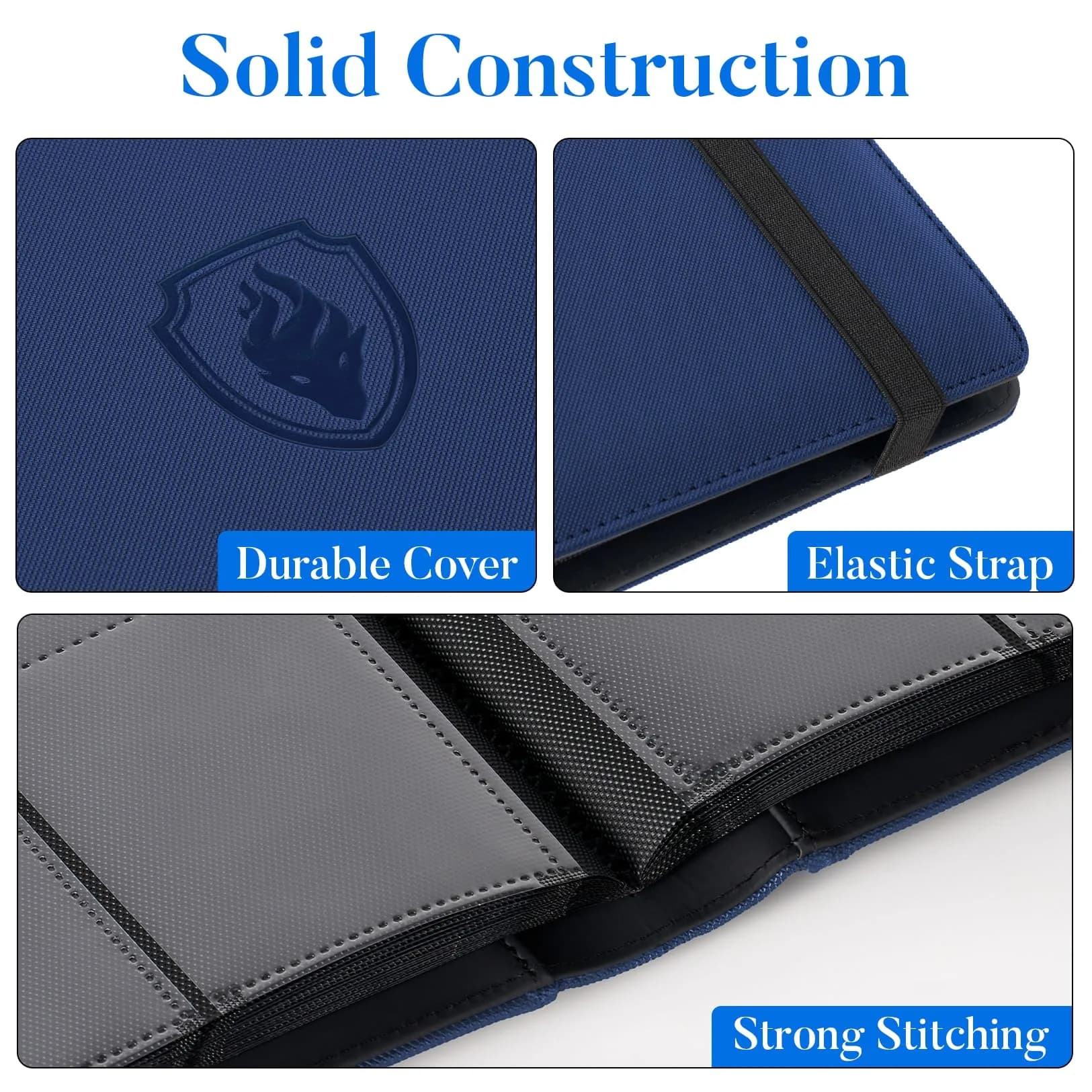 Fabmaker 9 Pocket Card Binder for 360 Cards, Navy Blue | Organize & Protect Your Trading Cards thumbnail 2