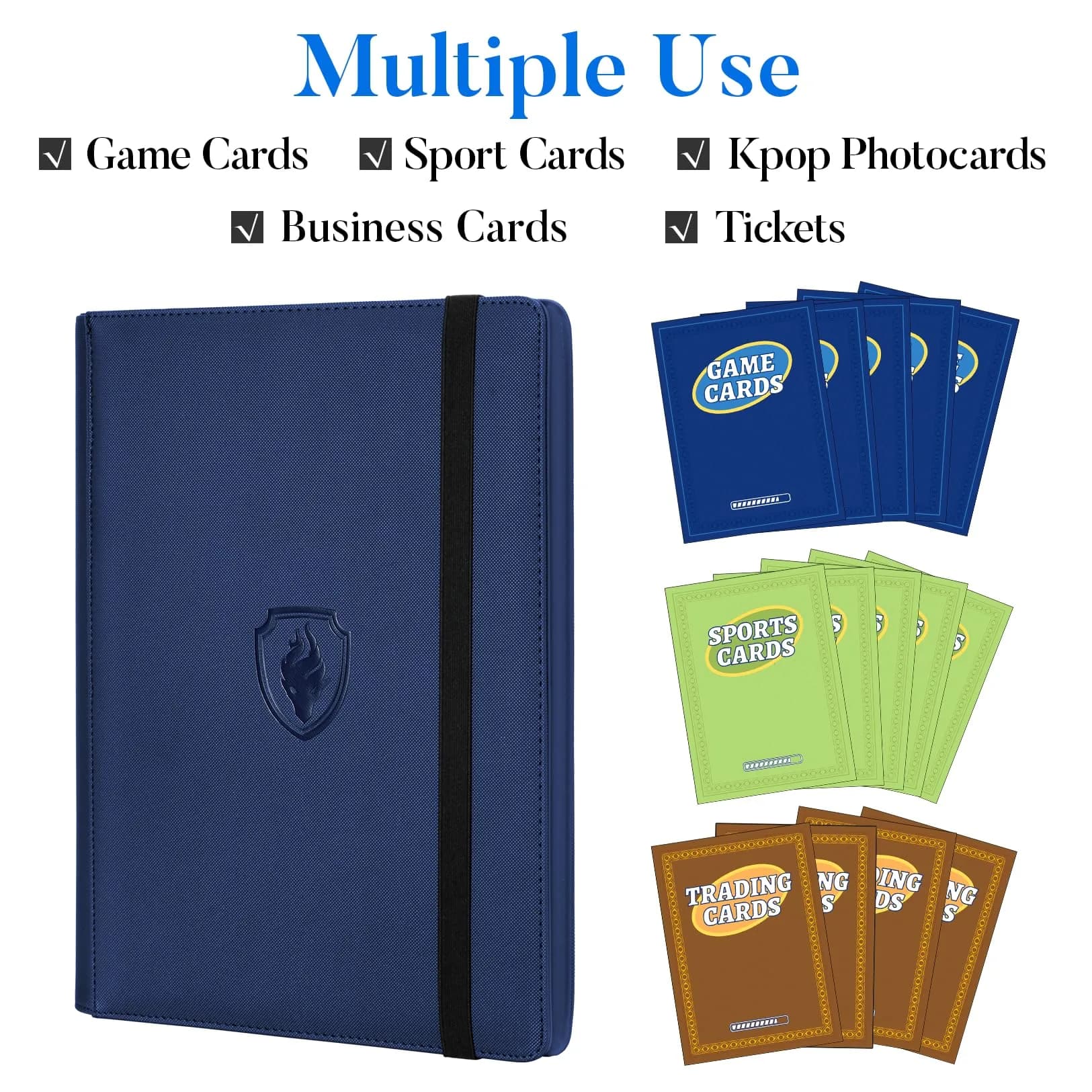 Fabmaker 9 Pocket Card Binder for 360 Cards, Navy Blue | Organize & Protect Your Trading Cards thumbnail 3