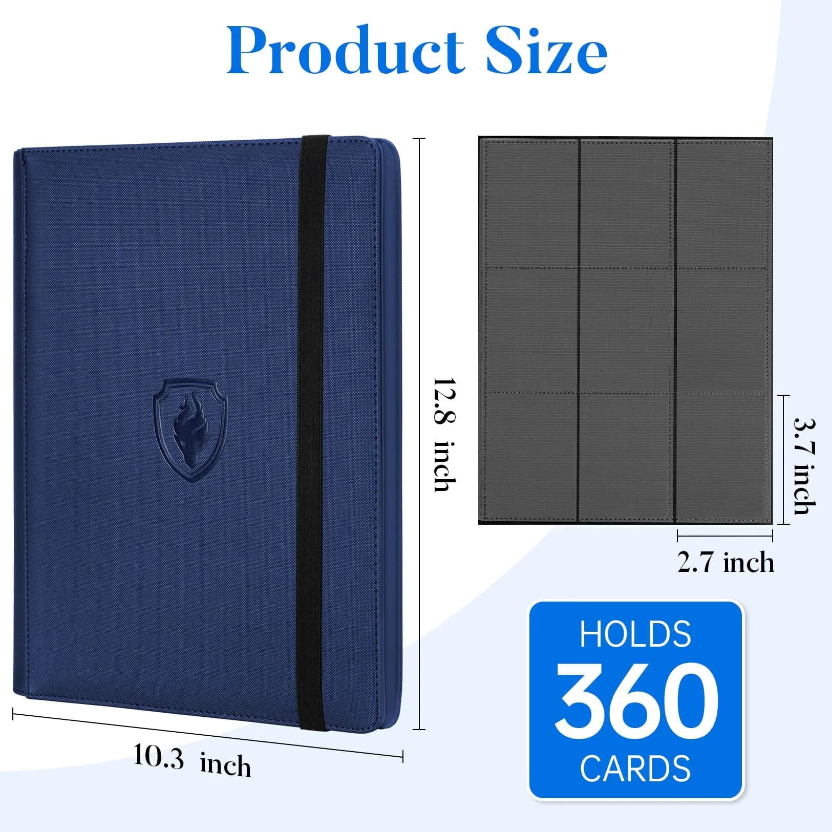 Fabmaker 9 Pocket Card Binder for 360 Cards, Navy Blue | Organize & Protect Your Trading Cards thumbnail 6