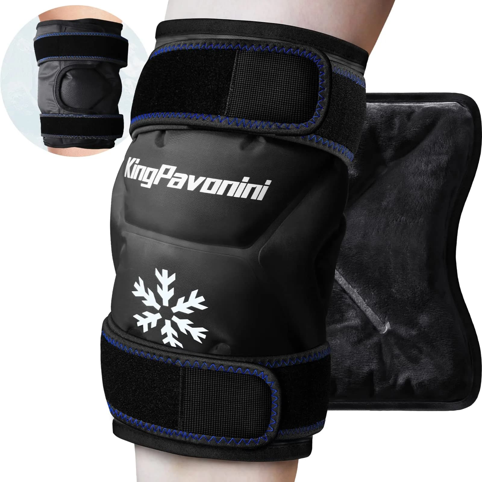 KingPavonini XXL Knee Ice Pack Wrap Around Entire Knee | Large Cold Therapy for Pain Relief & Swelling - main product image