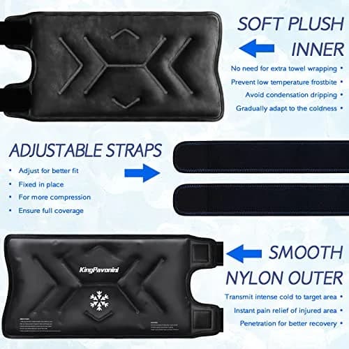 KingPavonini XXL Knee Ice Pack Wrap Around Entire Knee | Large Cold Therapy for Pain Relief & Swelling thumbnail 6