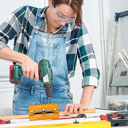 blekoo Self Centering Doweling Jig Kit with 6 Drill Bushings, Adjustable Width Drilling Guide | Aircraft Grade Aluminium Alloy thumbnail 7