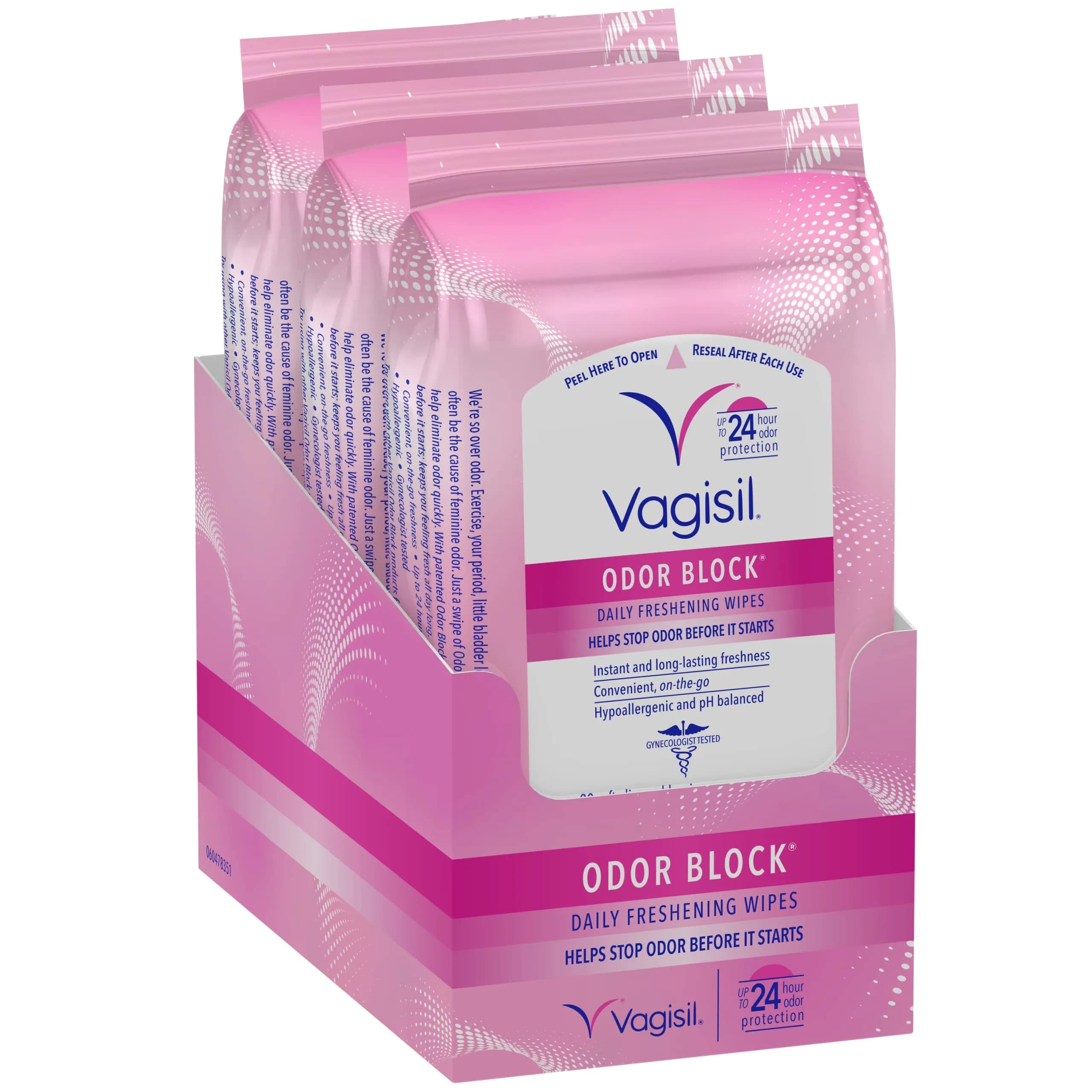 Vagisil Anti-Itch Medicated Feminine Wipes 20 Count | Fast Relief for Vaginal Itch & Odor — Odor Block
