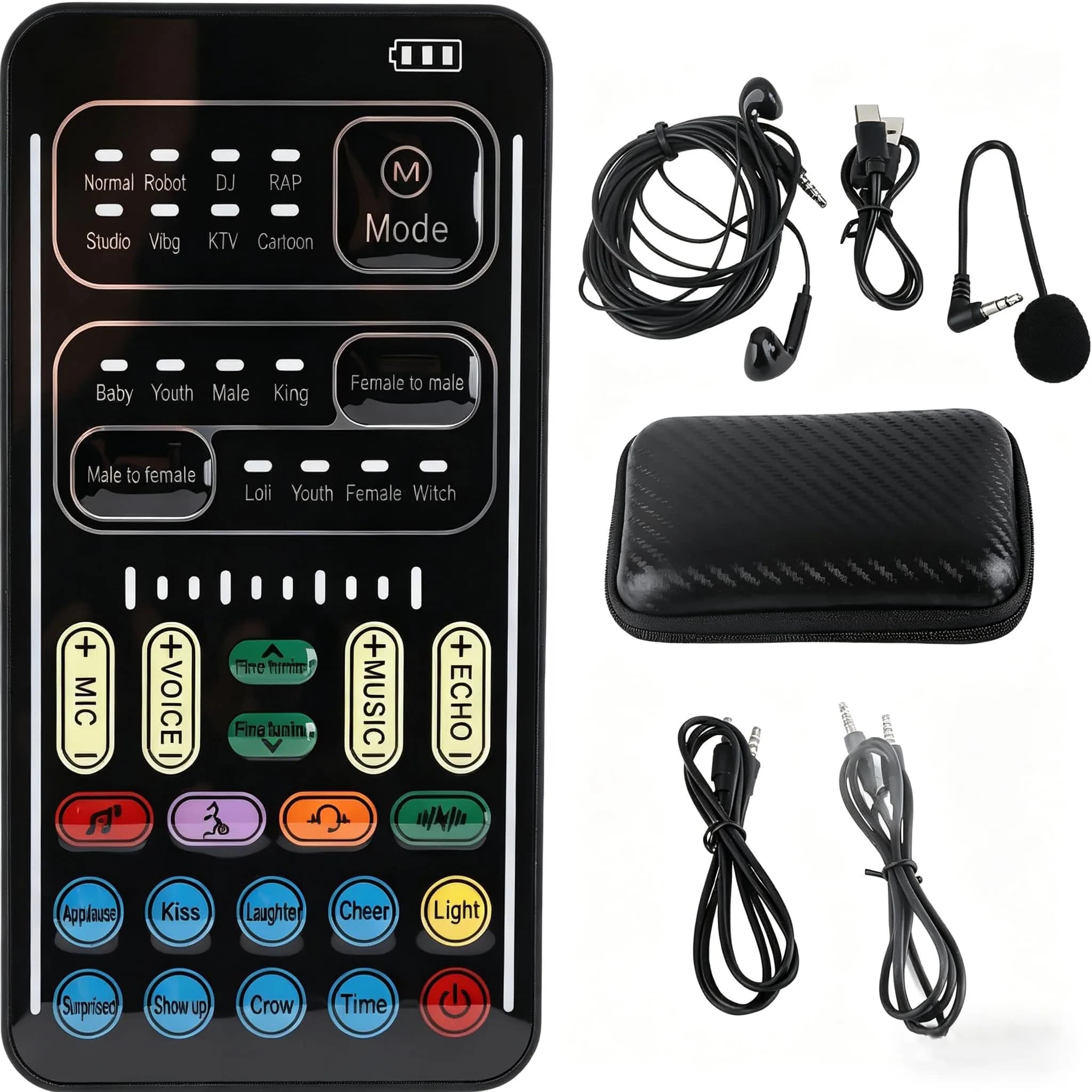 ASHATA I9 Voice Changer Set with Live Microphone & Headphones | 187g (6.6oz) - main product image
