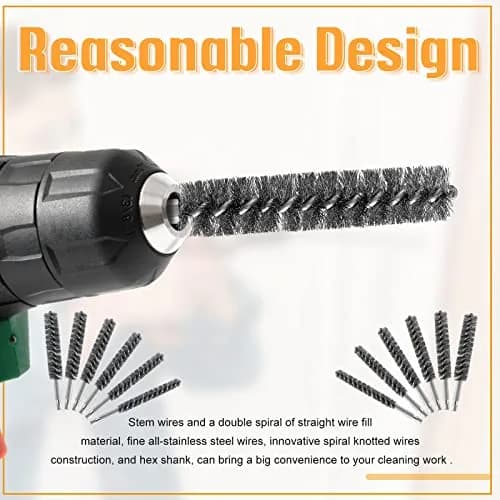 Geiserailie Stainless Steel Bore Brush 0.8-1.9cm | Rust & Deburring Tool for Power Drill thumbnail 5