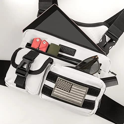Fitdom Running Chest Pack for Men | Tactical Sports Utility Bag with Pockets thumbnail 6