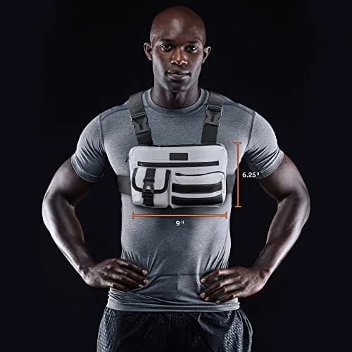 Fitdom Running Chest Pack for Men | Tactical Sports Utility Bag with Pockets thumbnail 2