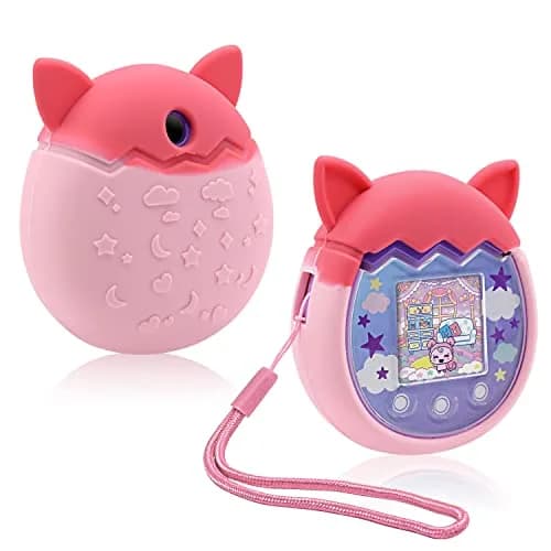 Winceed Silicone Case for Tamagotchi Pix | Pink Protective Cover with Hand Strap thumbnail 1