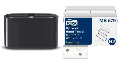 Tork Xpress Soft Multifold Hand Towel Dispenser with 2160 White Towels | Premium Quality, 16 Packs of 135 thumbnail 1