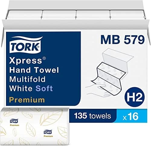 Tork Xpress Soft Multifold Hand Towel Dispenser with 2160 White Towels | Premium Quality, 16 Packs of 135 thumbnail 3