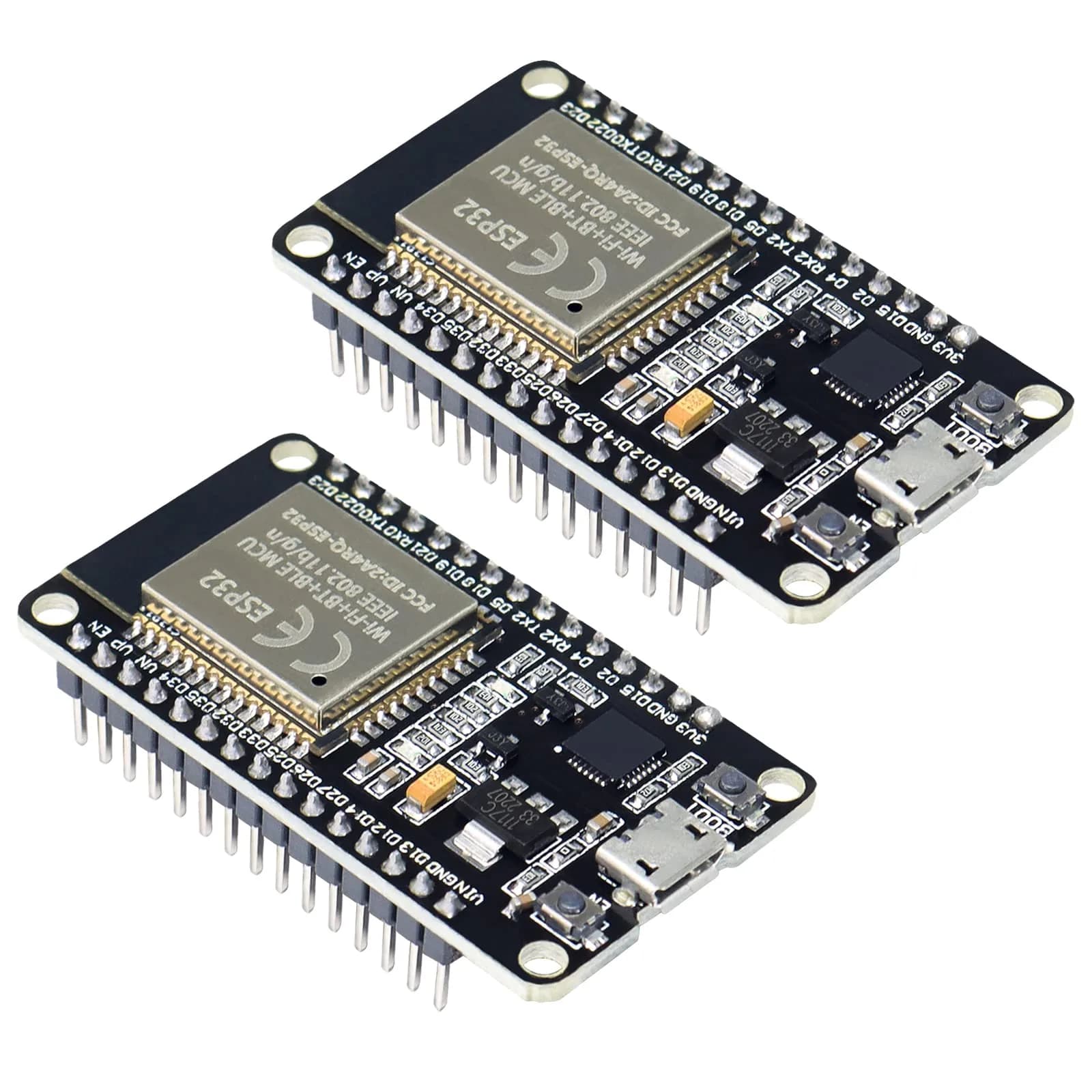 KeeYees ESP32S ESP32 Development Board 38PIN Dual Core WiFi + Bluetooth | 2PCS, 512MB SRAM, Arduino Compatible — 30 PIN