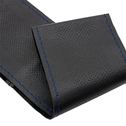 AUTOXBERT Genuine Leather DIY Steering Wheel Cover 38cm (15 Inch) | Blue, Hand-Sewn Wrap with Needles & Thread thumbnail 6
