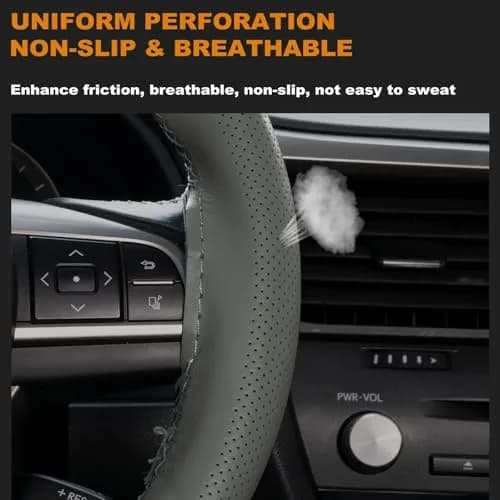 AUTOXBERT Genuine Leather DIY Steering Wheel Cover 38cm (15 Inch) | Hand Sewing Wrap with Needles & Thread thumbnail 5