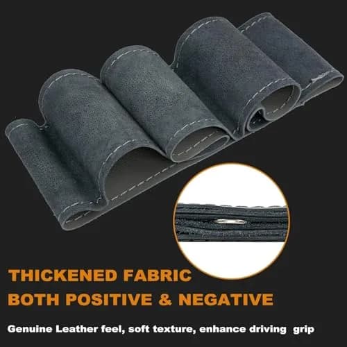 AUTOXBERT Genuine Leather DIY Steering Wheel Cover 38cm (15 Inch) | Hand Sewing Wrap with Needles & Thread thumbnail 2