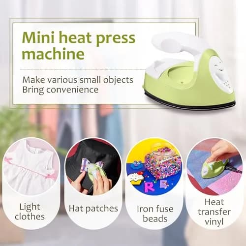 Honoson Mini Craft Iron with Charging Base Tiny, Fruit Green | Portable DIY Heat Press for Small Projects thumbnail 6