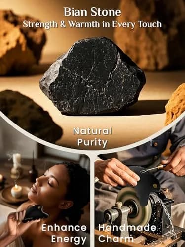 Rena Chris Body Gua Sha Tools, Natural BianStone Guasha Tool, Manual Massage Sticks for Jawline Sculpting and Puffiness Reducing, Whole Body Skin Care Massager (Black) | Traditional Chinese Medicine thumbnail 4