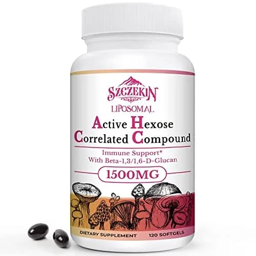 SZCZEKIN 1500mg Liposomal Active Hexose Correlated Supplement 120 Soft Gels | Mushroom & Beta-Glucans Support thumbnail 1