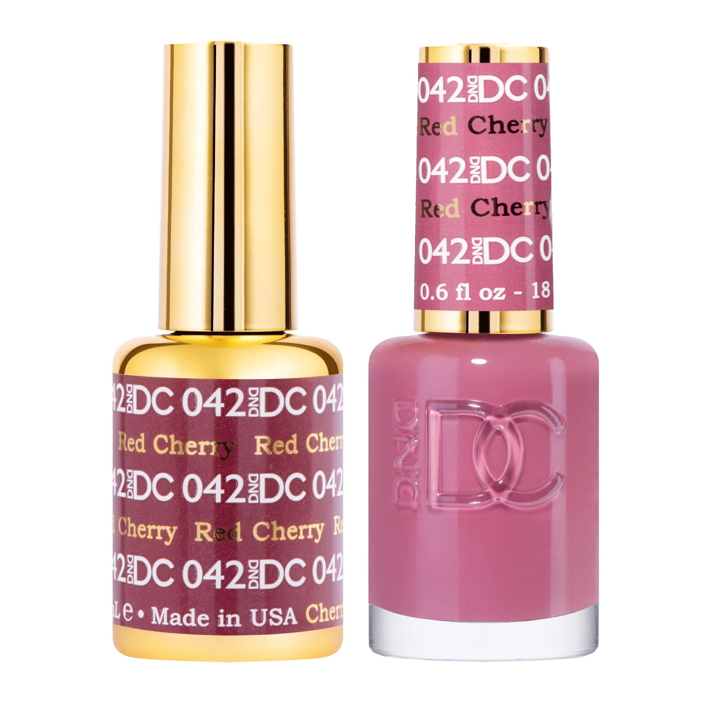 DAISY DND 0.5 Fl Oz Gel Nail Polish Set — Red Collection, Chip-Free, UV/LED Cure, 2-Pack — Red Cherry