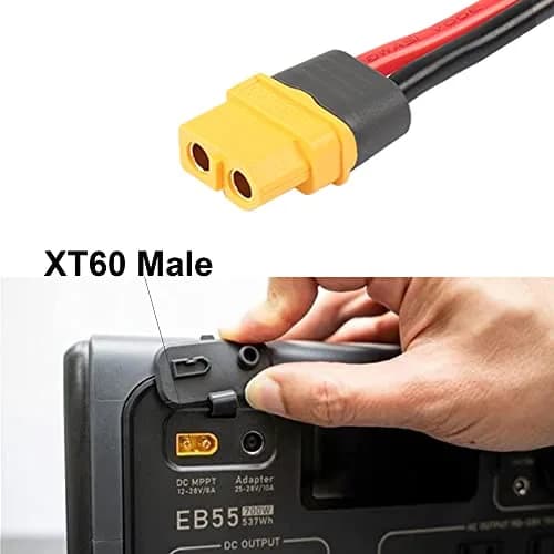 GELRHONR 12AWG Solar Connector to XT60 Female Extension Cable 1.5m (4.9ft) | Heavy Duty Copper Wire for Power Stations thumbnail 3