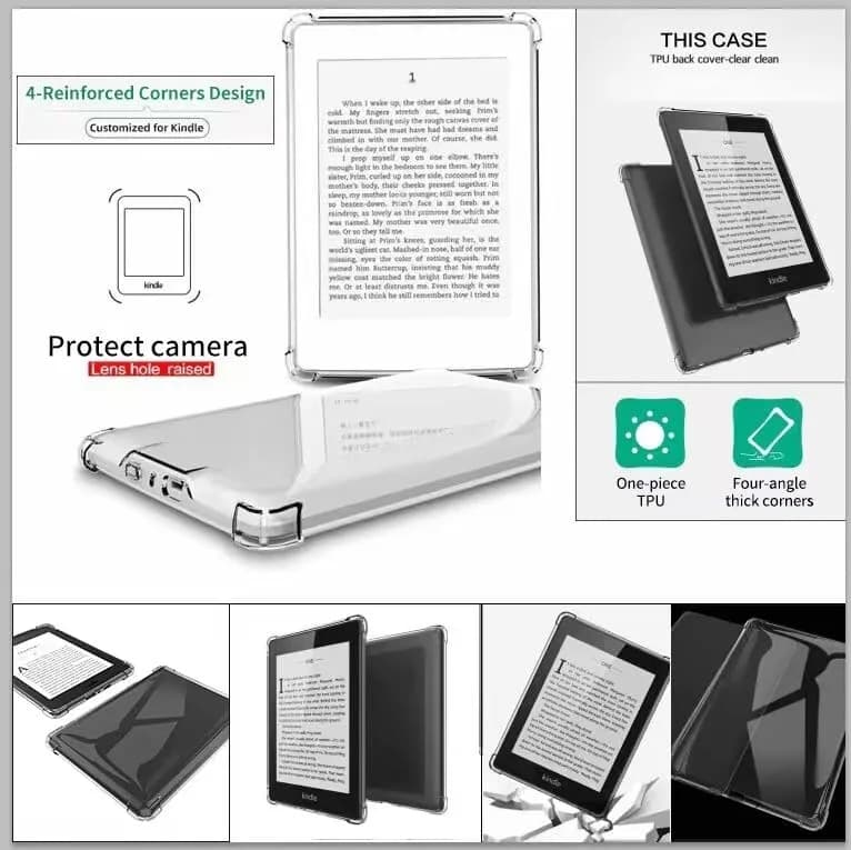 KEEXYICC Clear Case for 6.8" Kindle Paperwhite 11th Gen 2021 & Signature Edition | Slim Protective TPU Back Cover with Bumper Corners thumbnail 4
