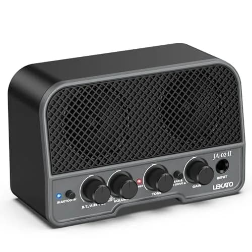 LEKATO Mini Guitar Amp 5W | Rechargeable, Bluetooth, Clean & Overdrive Channels, Portable Practice Amp, Black thumbnail 8