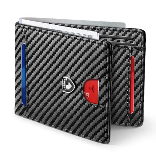 GSOIAX Slim Wallet for Men RFID Blocking Bifold Carbon Fiber Front Pocket Wallet with 11 Card Slots | Minimalist Mens Wallet thumbnail 1
