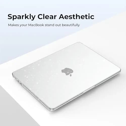 EooCoo Sparkly Case for MacBook Air 13 inch M5/M4/M3/M2 2026-2022 | Clear, Ultra-Thin & Scratch-Resistant thumbnail 3