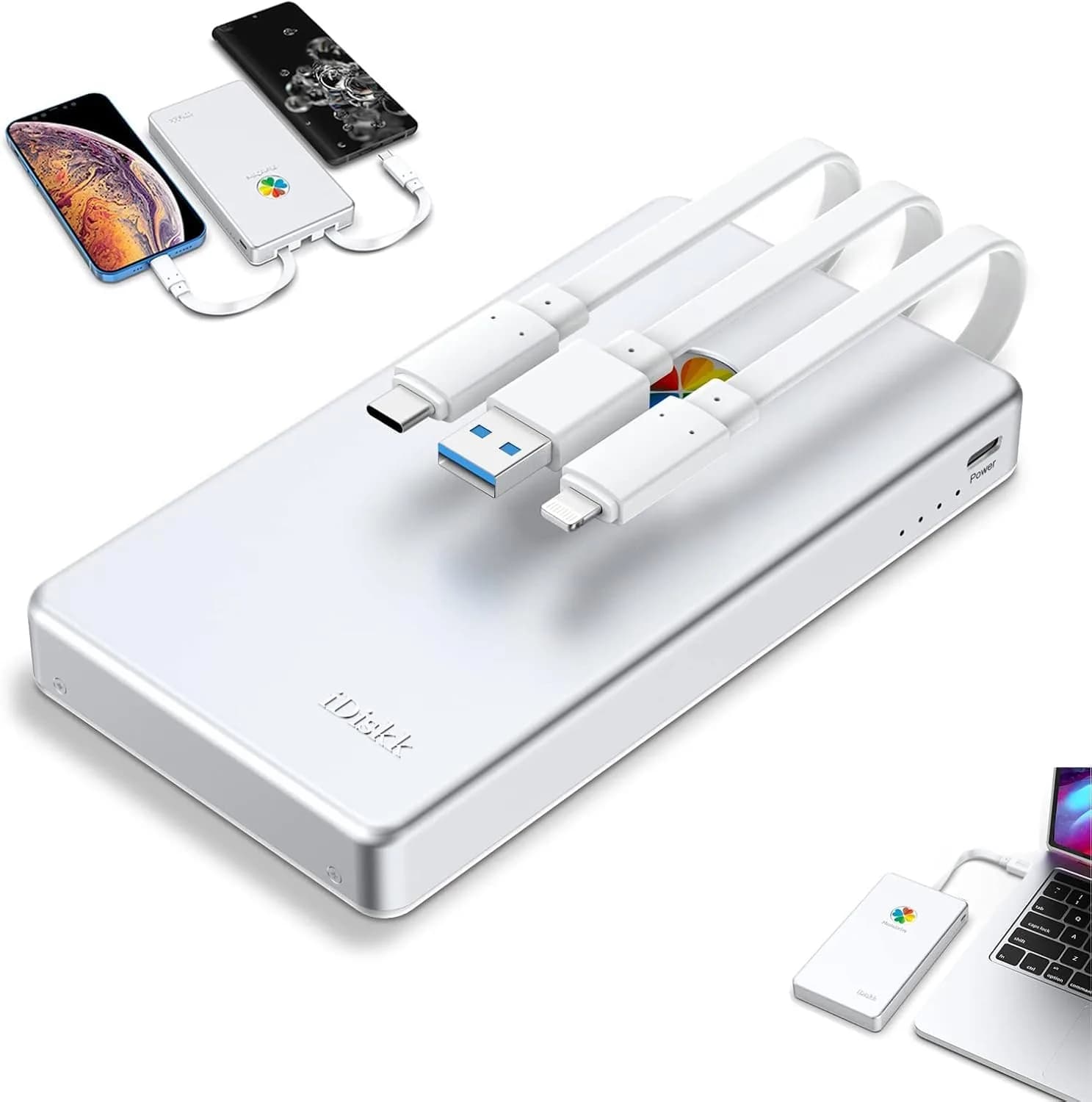 iDiskk 2TB External Hard Drive for iPhone & Android | 2TB Phone Backup Storage - main product image