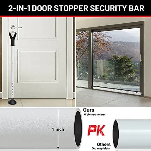 Keplrend Door Security Bar 1 Pack, Adjustable 51 Inch | Heavy Duty Door Stopper for Home Security thumbnail 3