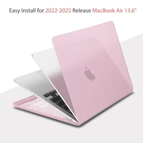 Teryeefi Hard Case for MacBook Air 13.6 inch (M2/M3/M4 Chip) with Keyboard Cover & Screen Protector | Frosted Chalk Pink thumbnail 5