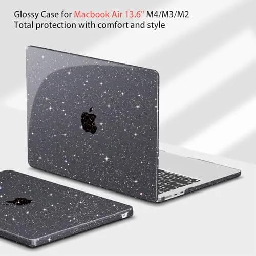 Teryeefi MacBook Air 13.6 inch Case with M2 M3 M4 Models | Glitter Sparkly Black thumbnail 4