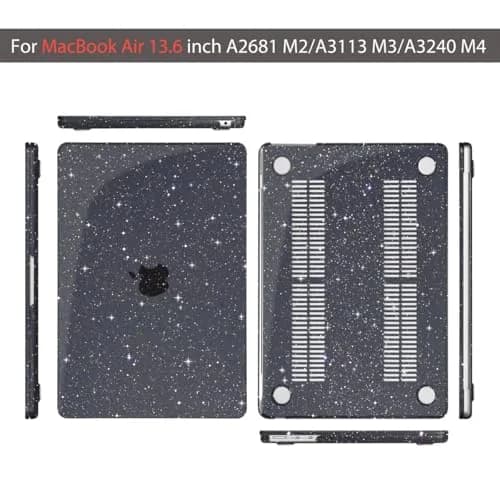 Teryeefi MacBook Air 13.6 inch Case with M2 M3 M4 Models | Glitter Sparkly Black thumbnail 6