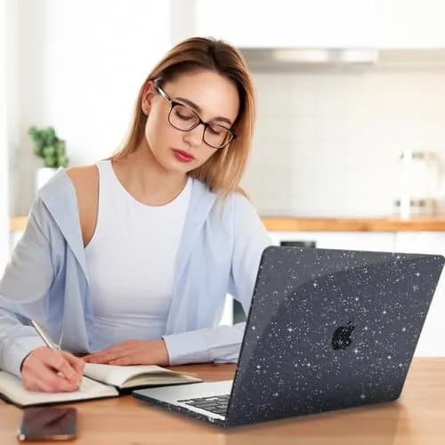 Teryeefi MacBook Air 13.6 inch Case with M2 M3 M4 Models | Glitter Sparkly Black thumbnail 3